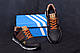 Чоловічі шкіряні кросівки Adidas (Адідас) Tech Flex Brown, чоловічі спортивні туфлі коричневі, кеди, фото 2