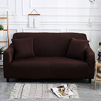 Чохол на диван універсальний для меблів колір коричневий 145-170см Код 14-0558