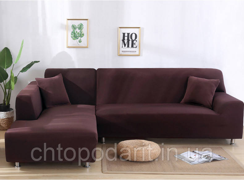 Чехол на диван универсальный для мебели цвет коричневый 145-170см Код 14-0558 - фото 3 - id-p1125334959