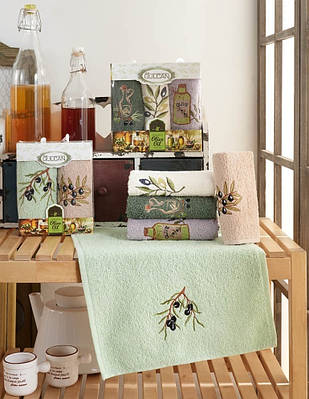 Набір турецьких кухонних рушників Gulcan Zeytin (3 шт.)