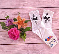 Белые котоновые носки 35-41 ORIGINAL с надписью Злая зая
