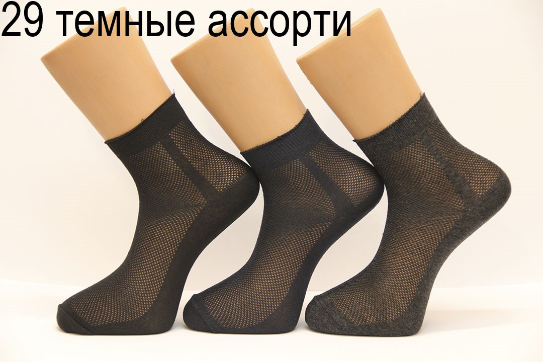 Чоловічі шкарпетки в сіточку Правильний вибір 29 темні асорті