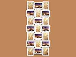 Фоторамка 21 фото Біла Плетінка (ціну знижено, дефекти) / Фоторамка 21 фото Біла Плетінка (ціну знижено, дефекти) 113x45x4 см