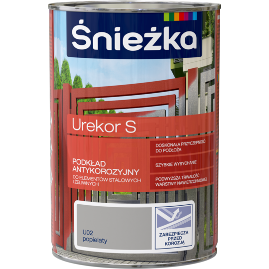 Sniezka UREKOR S - попелястий - антикорозійна ґрунт для сталевих та чавун. елементів 0,8л(PL)