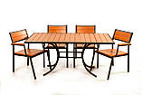 Комплект меблів для дачі "Брістоль" стіл (160*80) + 4 стільці + лавка Білий, фото 4