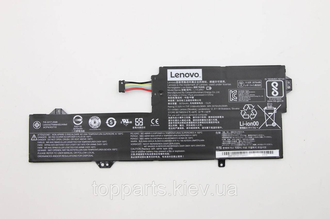 Батарея для ноутбука Lenovo IdeaPad 320s-13 L17C3P61, 3108mAh (36Wh), 3cell, 11.58V, Li-ion, чорна