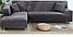 Чохол на диван універсальний для меблів колір сірий 175-230см Код 14-0611, фото 2