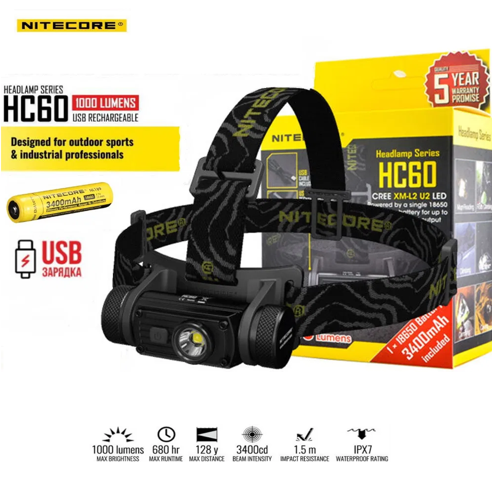 Ліхтар налобний Nitecore HC60