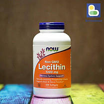 Лецитин Now Lecithin 1200 mg 200 гел капс, фото 3