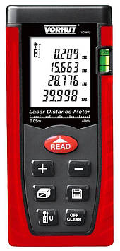 Лазерний далекомір VDM-40, 0.05-40м, +/-2мм, 5-функцій VORHUT