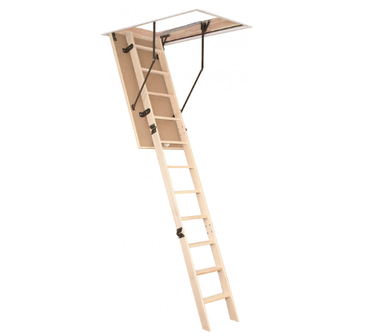 Чердачная лестница складная с крышкой люка OMAN PRIMA 120x60 деревянная - фото 2 - id-p1260887969