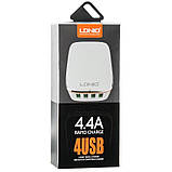 Адаптер мережевий Ldnio A4404, 4USB, 4.4 A, білий, фото 4