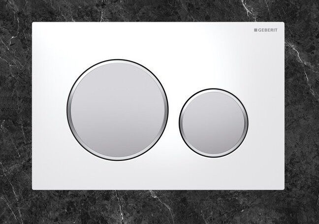 Змивна клавіша Geberit Sigma20 пластик, білий/хром мат/хром мат.