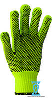 Рукавички робочі синтетика салатова з пвх покриттям (Польща)