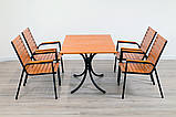Комплект меблів для саду "Таї" стіл (120*80) + 2 стільця + лавка Білий, фото 7