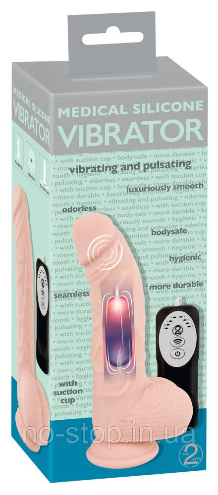 Вібратор на присосці Medical Silicone Pulsating Vib, фото 1