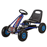 Детский педальный спортивный карт веломобиль на педалях Bambi kart M 0645-4 с надувными колесами синий**