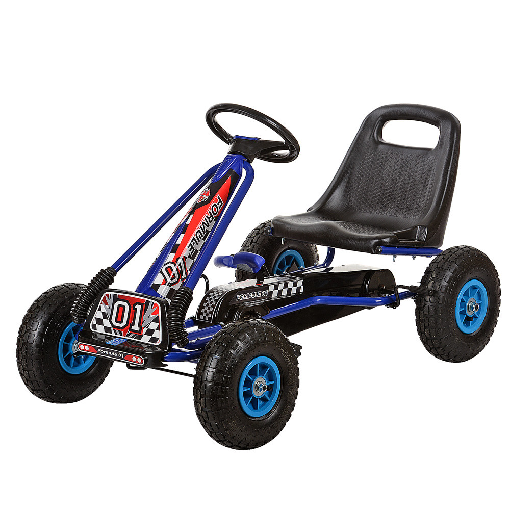 Детский педальный спортивный карт веломобиль на педалях Bambi kart M 0645-4 с надувными колесами синий** - фото 1 - id-p1260920935