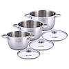 Набір каструль Kamille з нержавіючої сталі 6 предмету для індукції і газу (1,5 л, 2л, 3л) KM-4905, фото 6