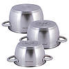 Набір каструль Kamille з нержавіючої сталі 6 предмету для індукції і газу (1,5 л, 2л, 3л) KM-4905, фото 8