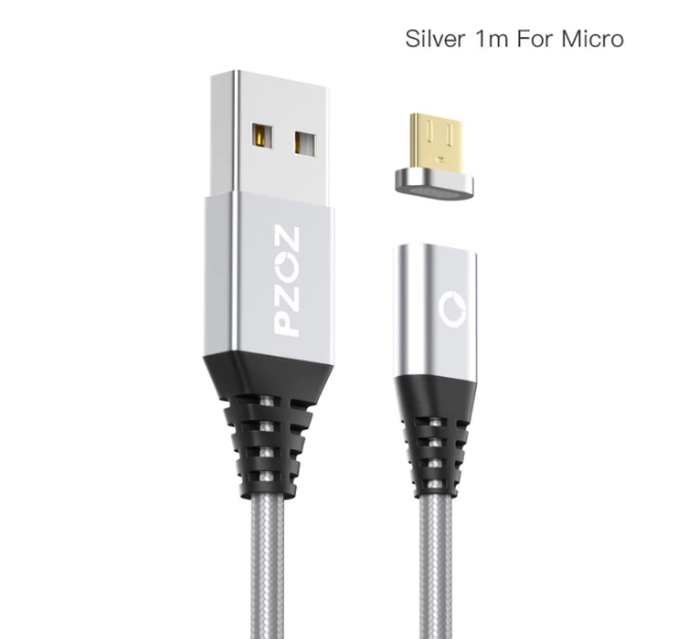 Кабель магнитный для зарядки телефона Pzoz MicroUSB Android 100см |2.4A| Черный - фото 6 - id-p1051192131