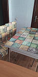 Розкладний стіл обідній кухонний комплект стіл і стільці 3D малюнок 3д "Зелені квадрати" ДСП скло 70*110 Лотос-М, фото 2