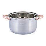 Каструля з кришкою з нержавіючої сталі Kamille KM-4933 4.5л Якісна каструля для індукції та газу, фото 6