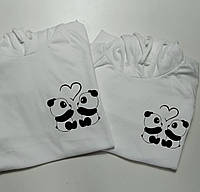 Парные толстовки с капюшоном и кармашком для парня и девушки с ПАНДАМИ