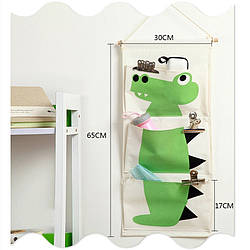 Органайзер дитячий для зберігання вдома речей, іграшок, дрібниць "Крокодильчик"