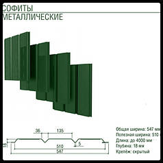 Софіт металевий Термастил МАТ 0,5 мм Зелений