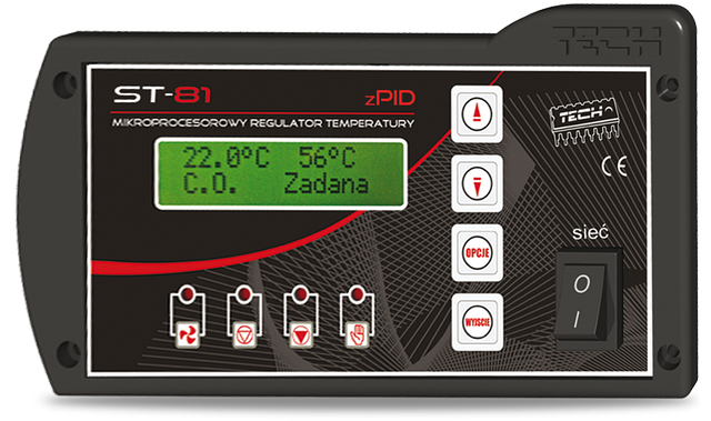 Контролер TECH ST-81 zPID (на два насоса) для котла з датчиком димових газів