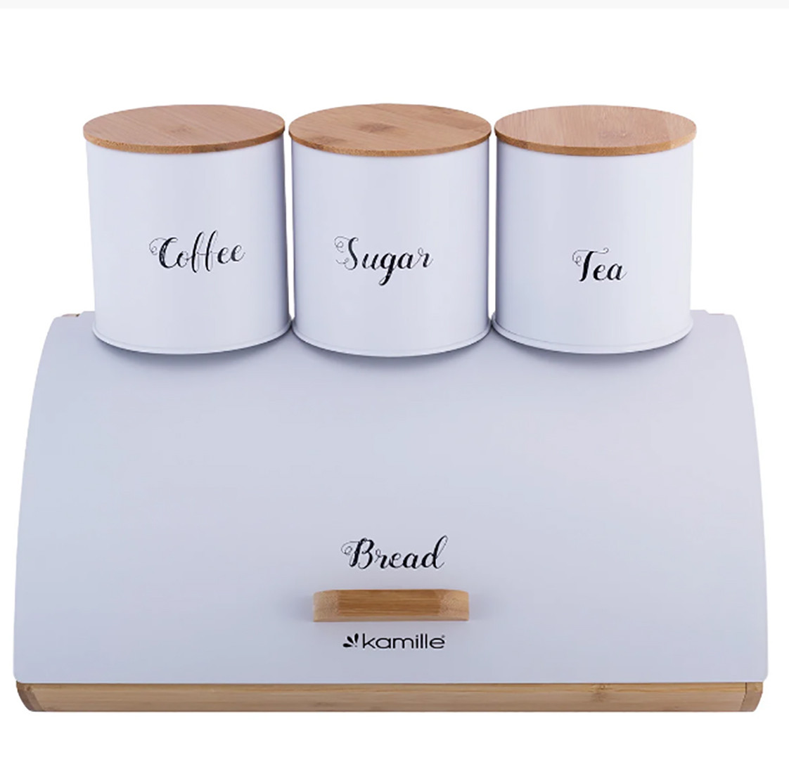 Хлібниця з ємностями Біла Kamille 1118