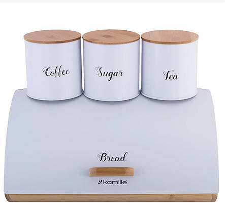 Хлібниця з ємностями Біла Kamille 1118, фото 1