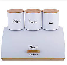 Хлібниця з ємностями Біла Kamille 1118