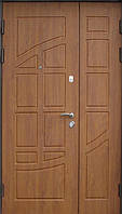 Двустворчатая металлическая дверь с наружными МДФ (16мм) накладками