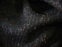Пальтова італійська вовняна натуральна тканина сіро-чорна з різнобарвними вкрапленнями  NN 5
