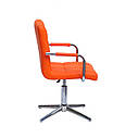 Крісло Augusto-Arm екокожа помаранчевий Modern Base з підлокітниками, на хромованою хрестовиною, фото 4