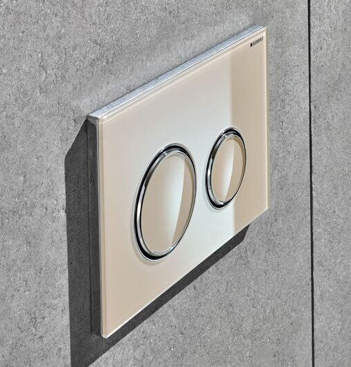 Змивна клавіша Geberit Sigma21, хром/пісочний