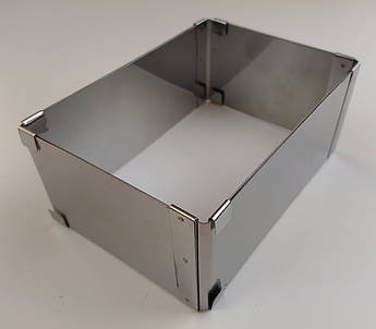 Кондитерська розсувна форма для випічки | прямокутна із нержавіючої сталі | 10×15 см | висота 6.6 см