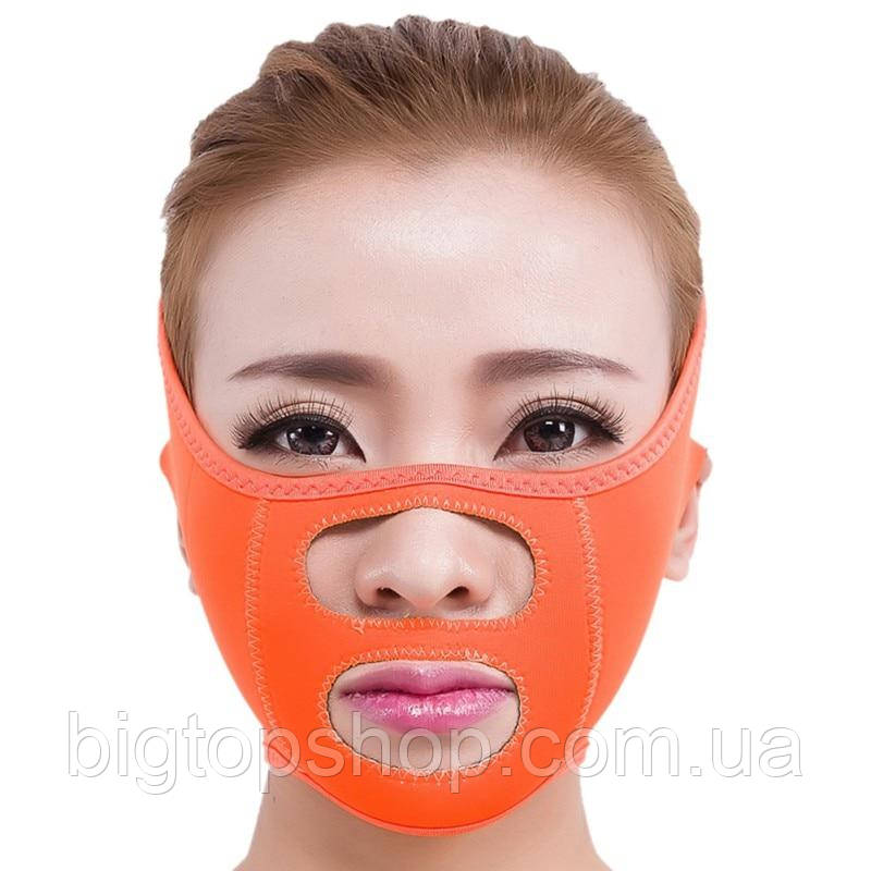Маска-бандаж для корекції овалу обличчя (носові складки, щоки).