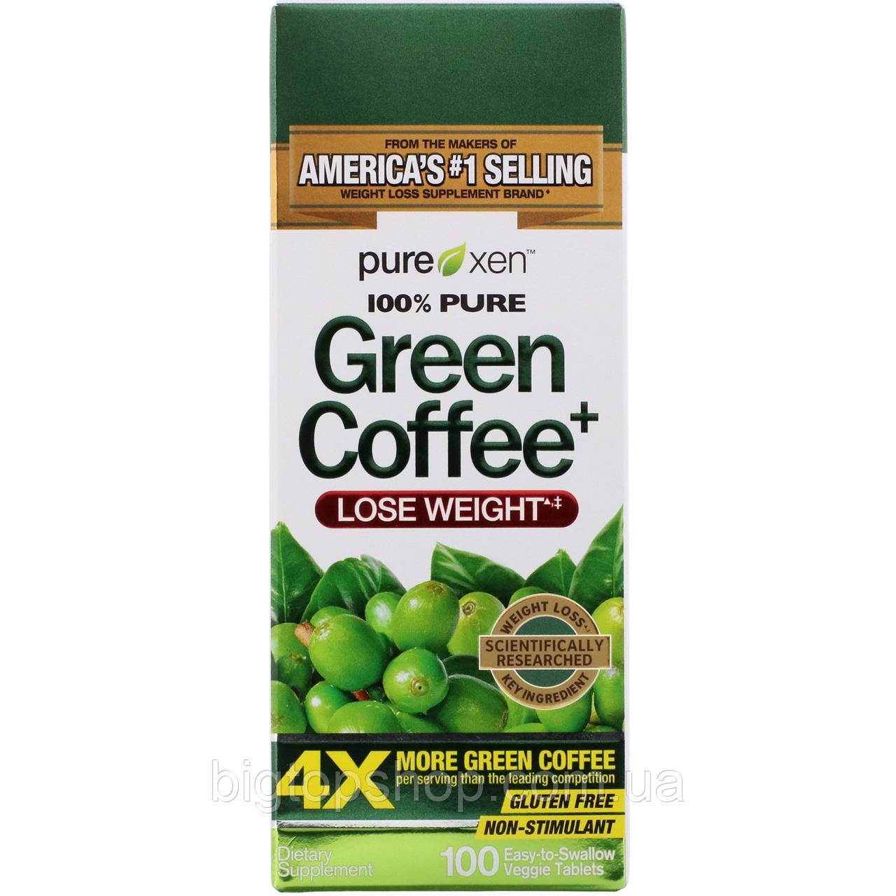 Оригінал!Американський Green Coffee зелена кава для схуднення 100 таблеток у рослинній оболонці