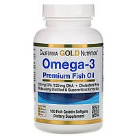 ОРИГИНАЛ!California Gold Nutrition Омега-3 Рыбий жир премиум-класса 100 капсул производства США