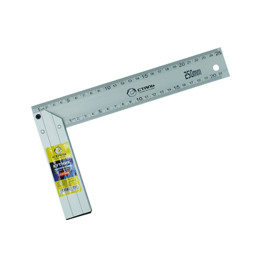 Кутник будівельний алюмінієвий литий 250мм Сталь 88529 (24229)