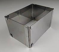 Кондитерская раздвижная форма для выпечки прямоугольная нержавеющая сталь 10 см*15 см, h - 8 см.