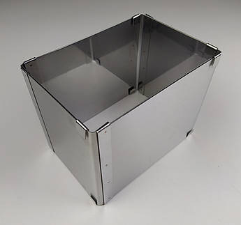 Розсувна форма для випічки прямокутна 10×15 см | нержавіюча сталь | висота 12 см | регулюється до 18×28 см | Форма для тортів