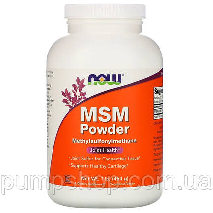 Метилсульфонілметан сірка Now Foods MSM Powder 454 г, фото 2