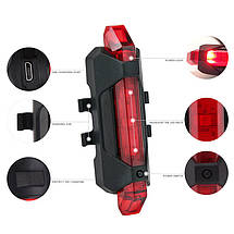 USB ВЕЛО ФОНАР Стоп Мигалка для велосипеда, фото 4