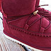 Натуральна замша натуральне хутро уггі дитячі бордо червоні, бордові черевики уггі дитячі для дівчинки, фото 8
