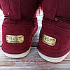 Натуральна замша натуральне хутро уггі дитячі бордо червоні, бордові черевики уггі дитячі для дівчинки, фото 6