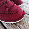 Натуральна замша натуральне хутро уггі дитячі бордо червоні, бордові черевики уггі дитячі для дівчинки, фото 3